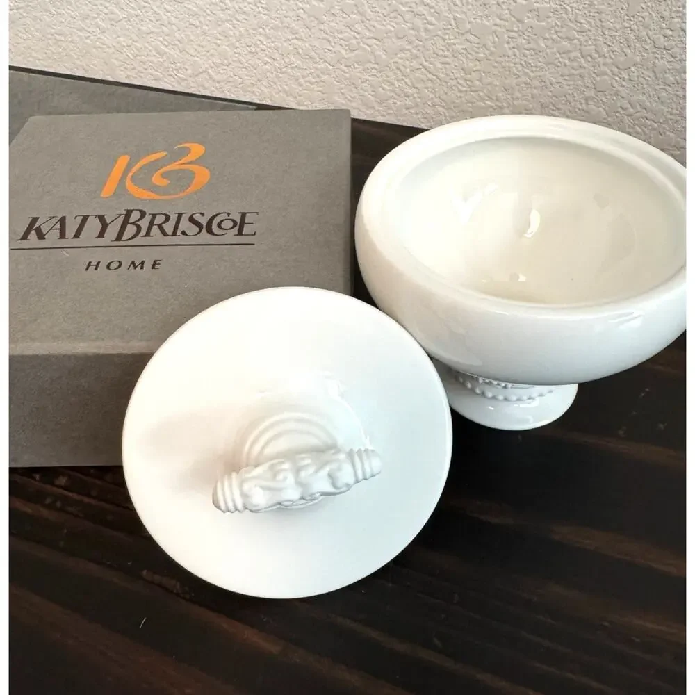 NIB Katy Briscoe Bangles White Bone China Sugar Bowl‎